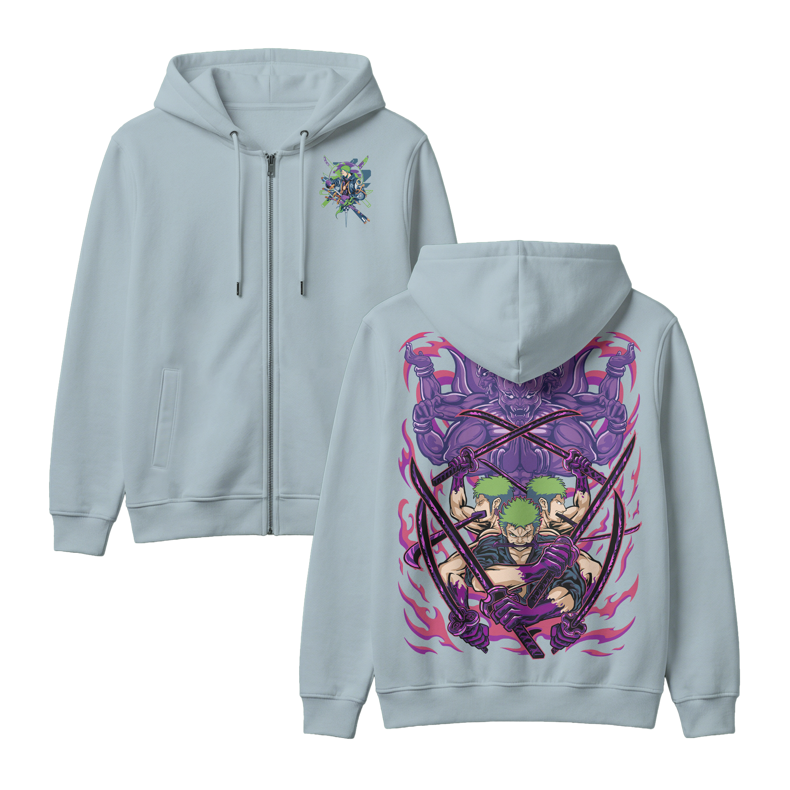 Anime One Piece Roronoa Zoro Zip-up Hoodie - RZM004