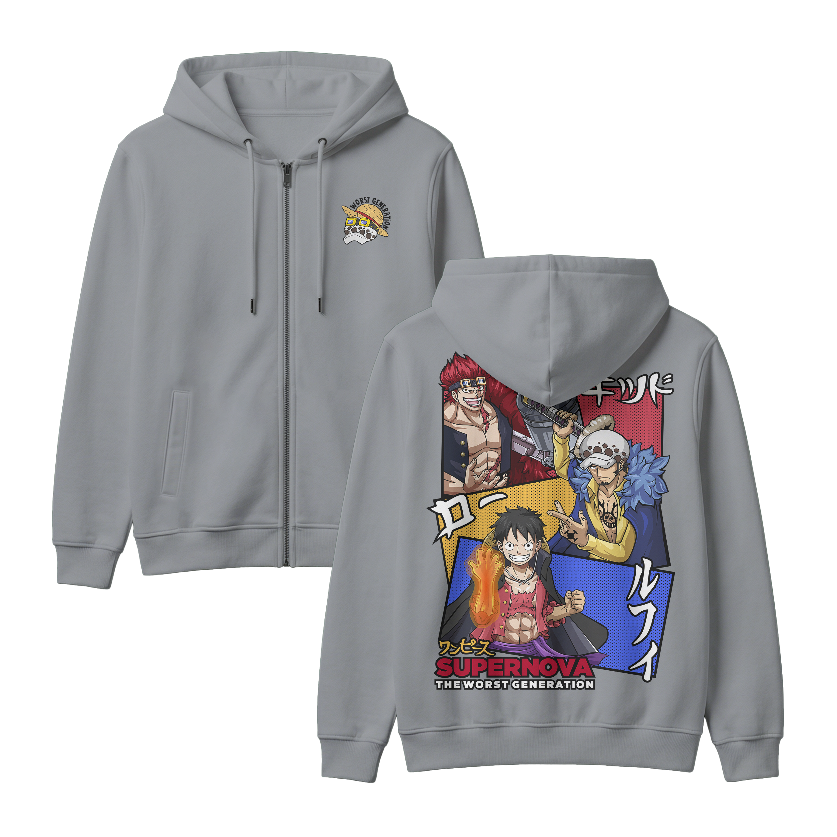 Anime One Piece Supernova The Worst Generation Zip-up Hoodie - RZM007