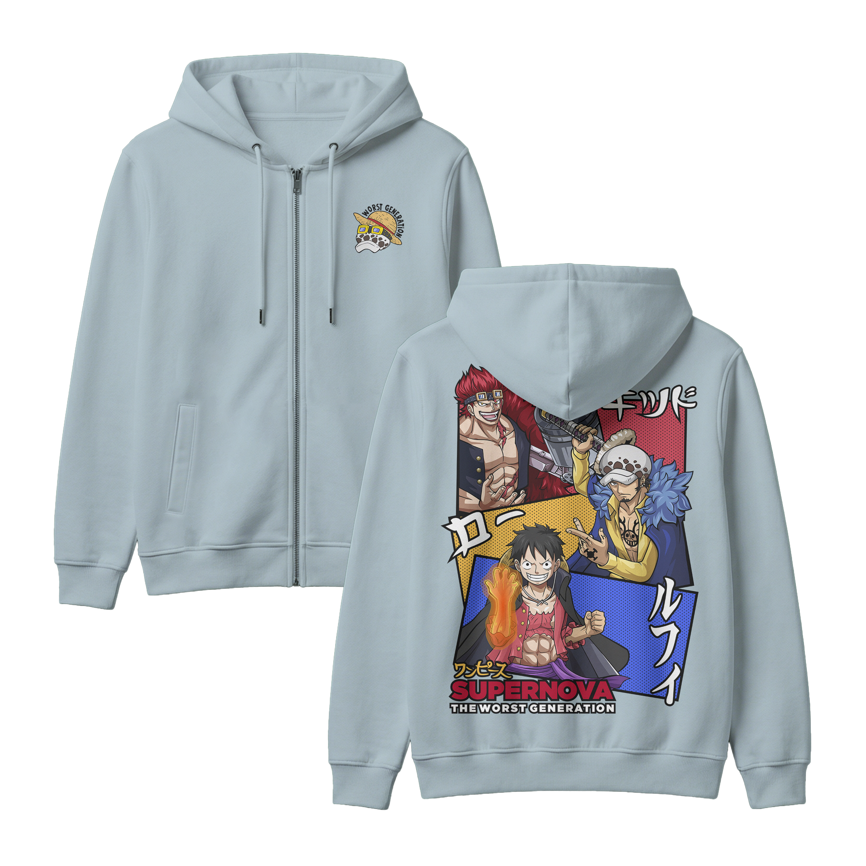 Anime One Piece Supernova The Worst Generation Zip-up Hoodie - RZM007