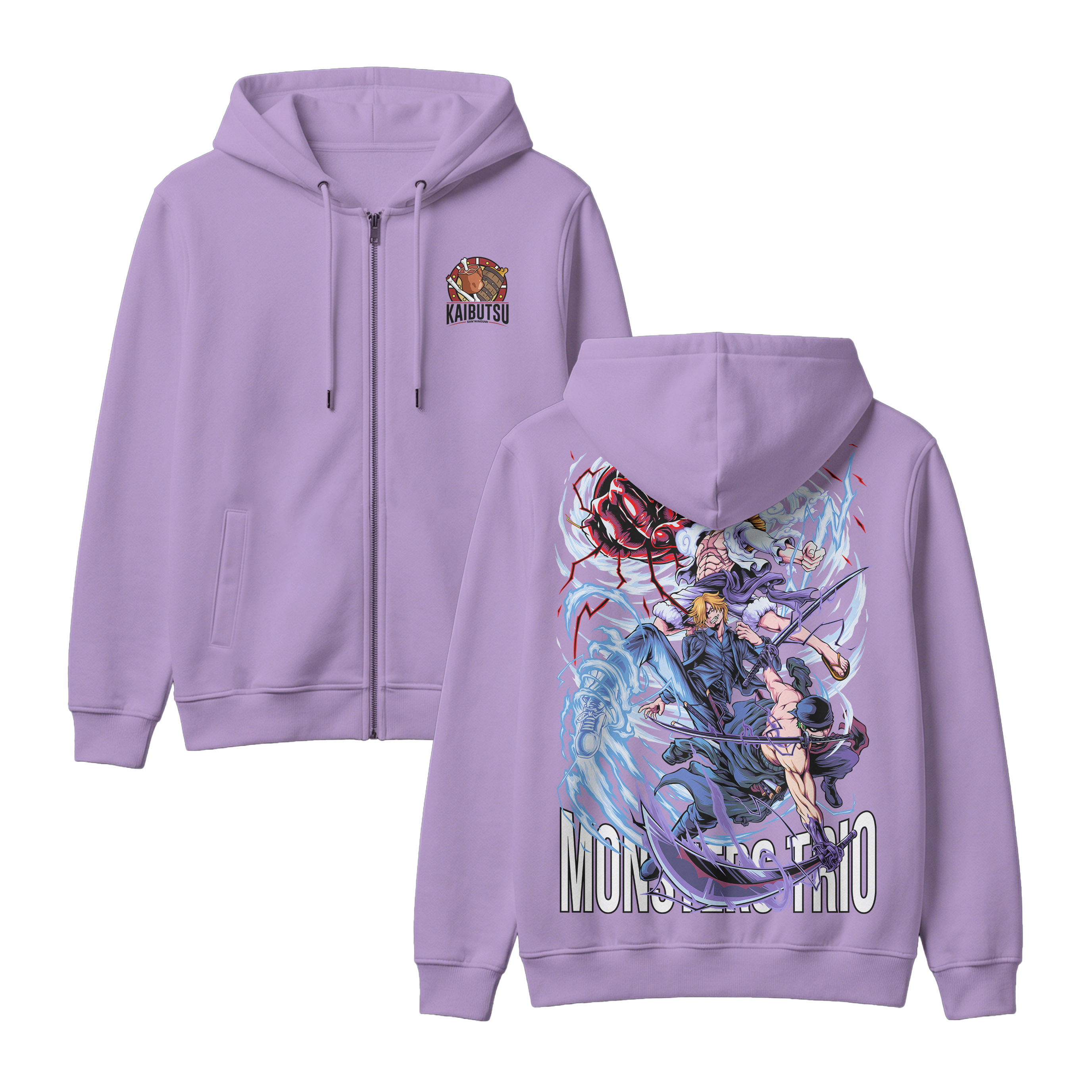 Anime One Piece Monster Trio Zip-up Hoodie - RZM009