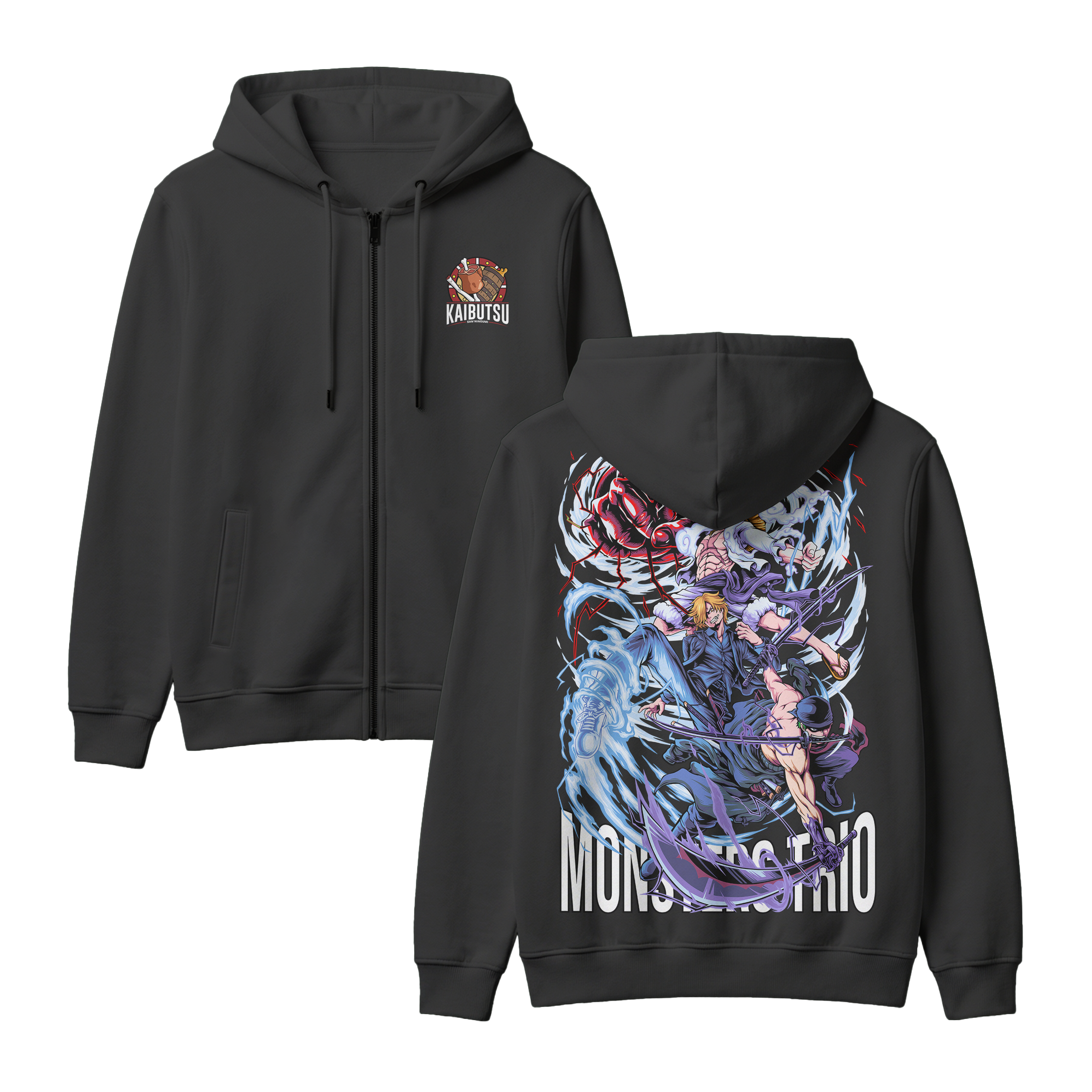 Anime One Piece Monster Trio Zip-up Hoodie - RZM009