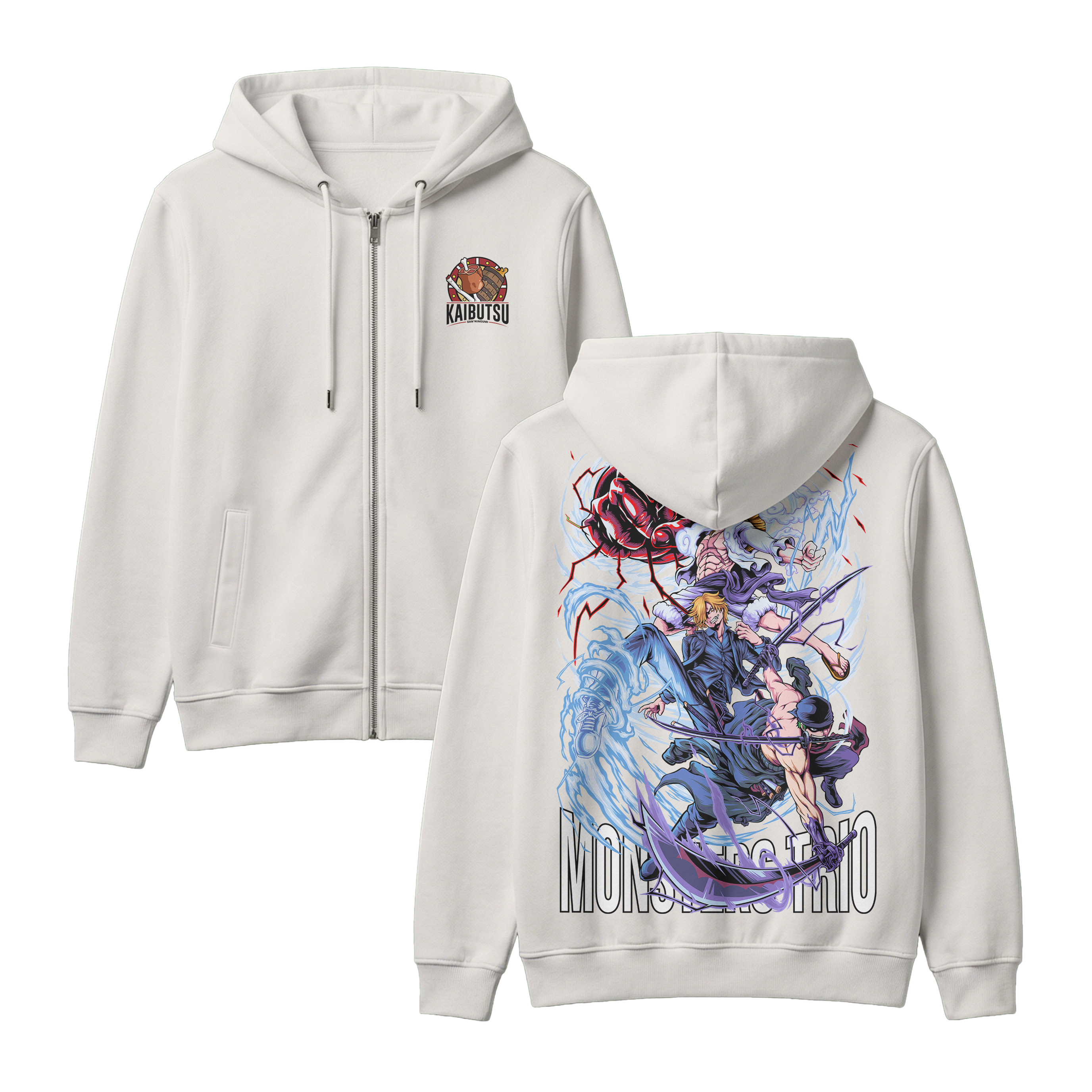 Anime One Piece Monster Trio Zip-up Hoodie - RZM009