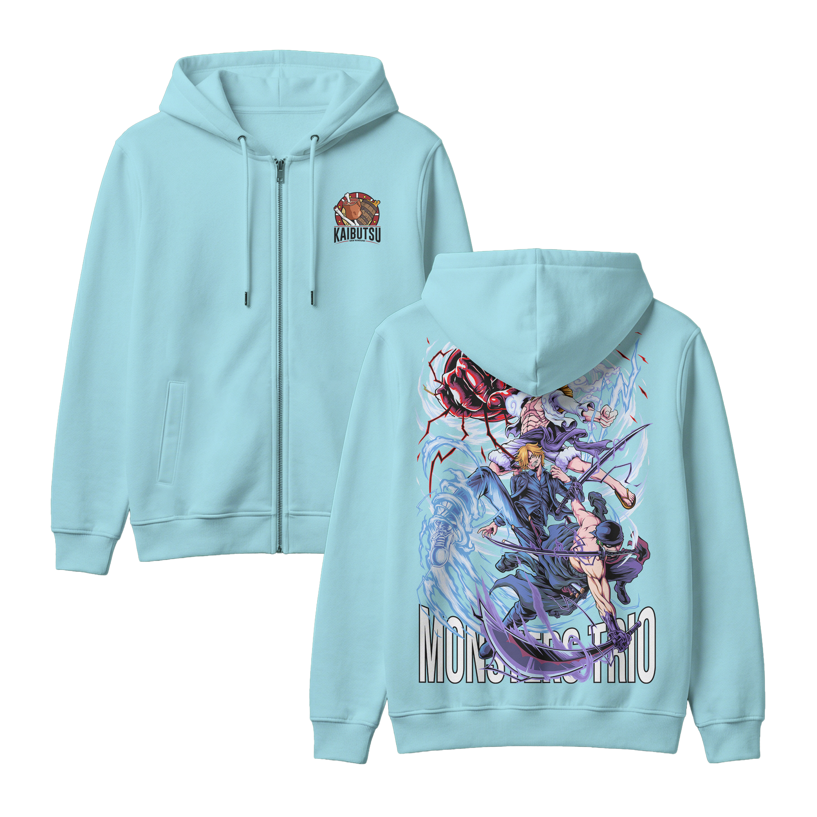 Anime One Piece Monster Trio Zip-up Hoodie - RZM009