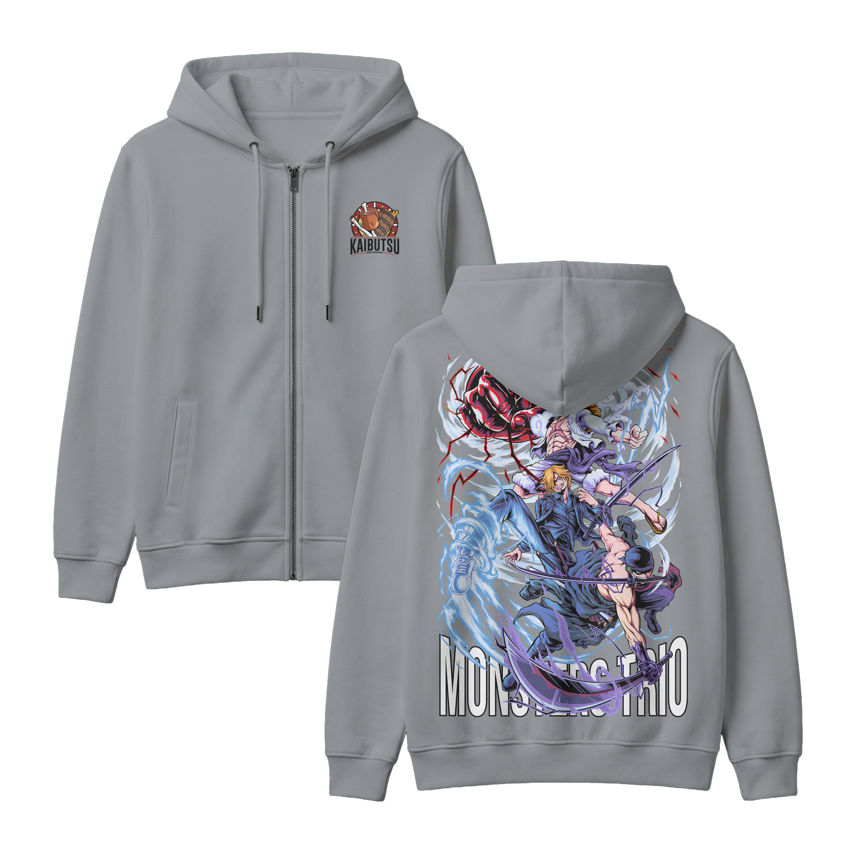 Anime One Piece Monster Trio Zip-up Hoodie - RZM009