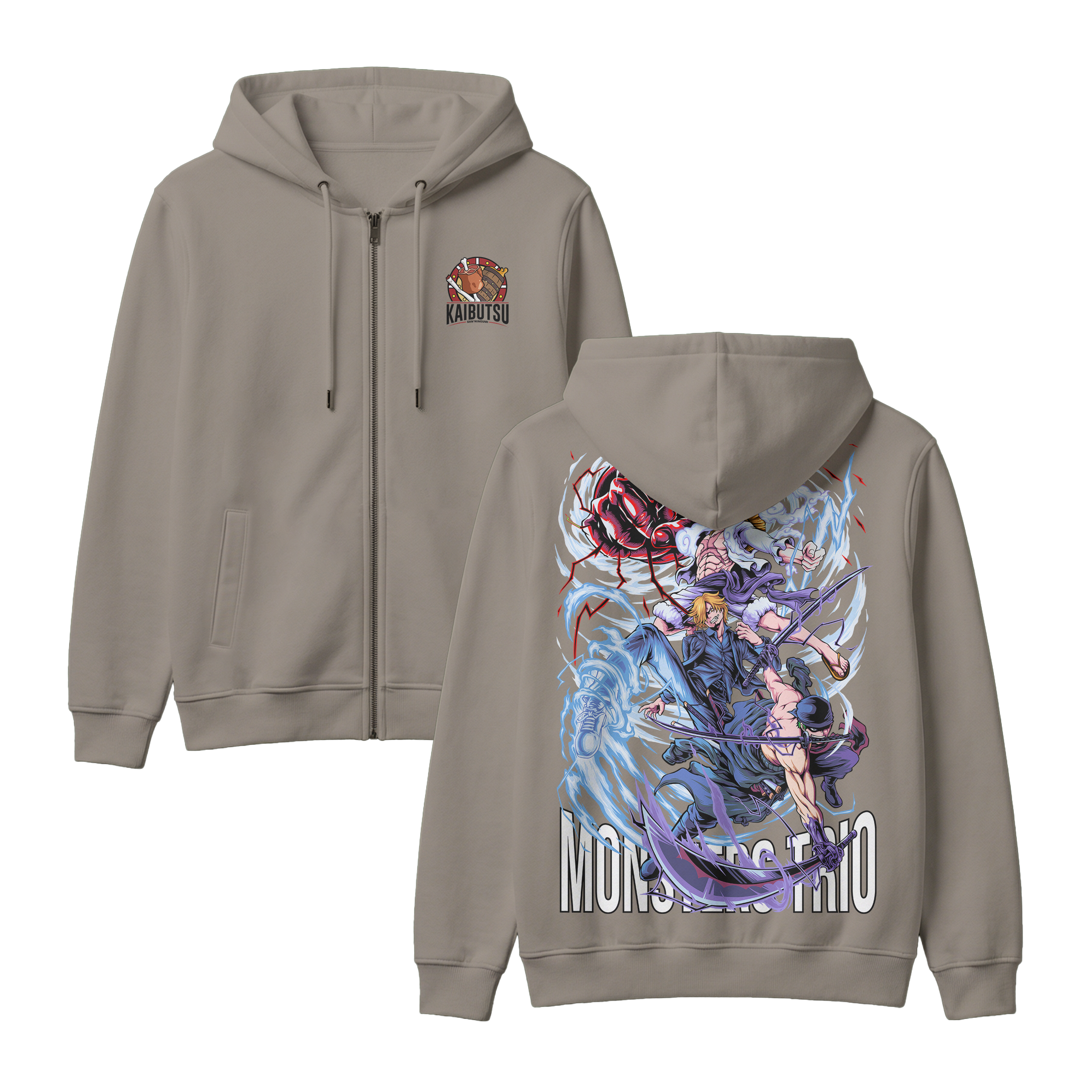 Anime One Piece Monster Trio Zip-up Hoodie - RZM009