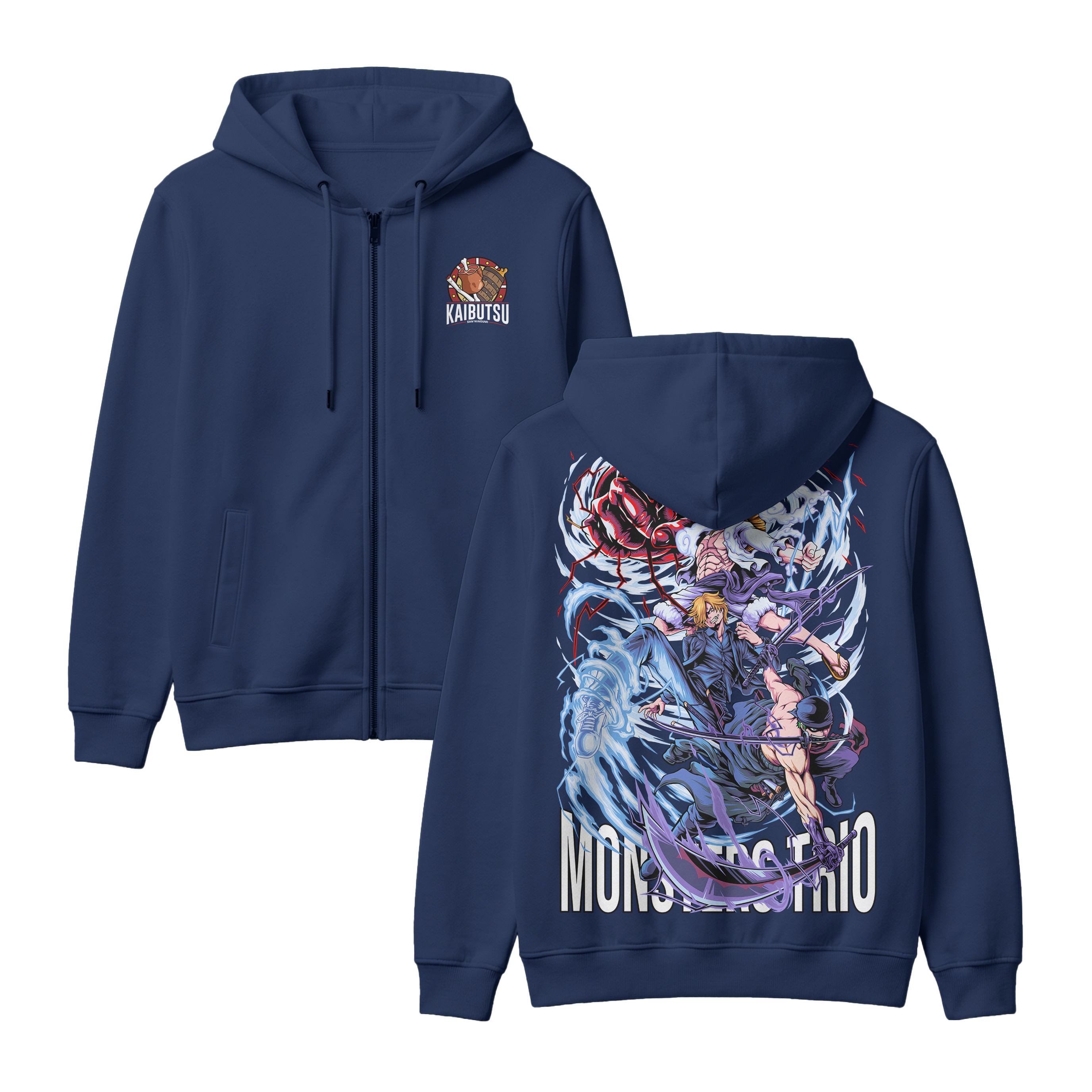 Anime One Piece Monster Trio Zip-up Hoodie - RZM009