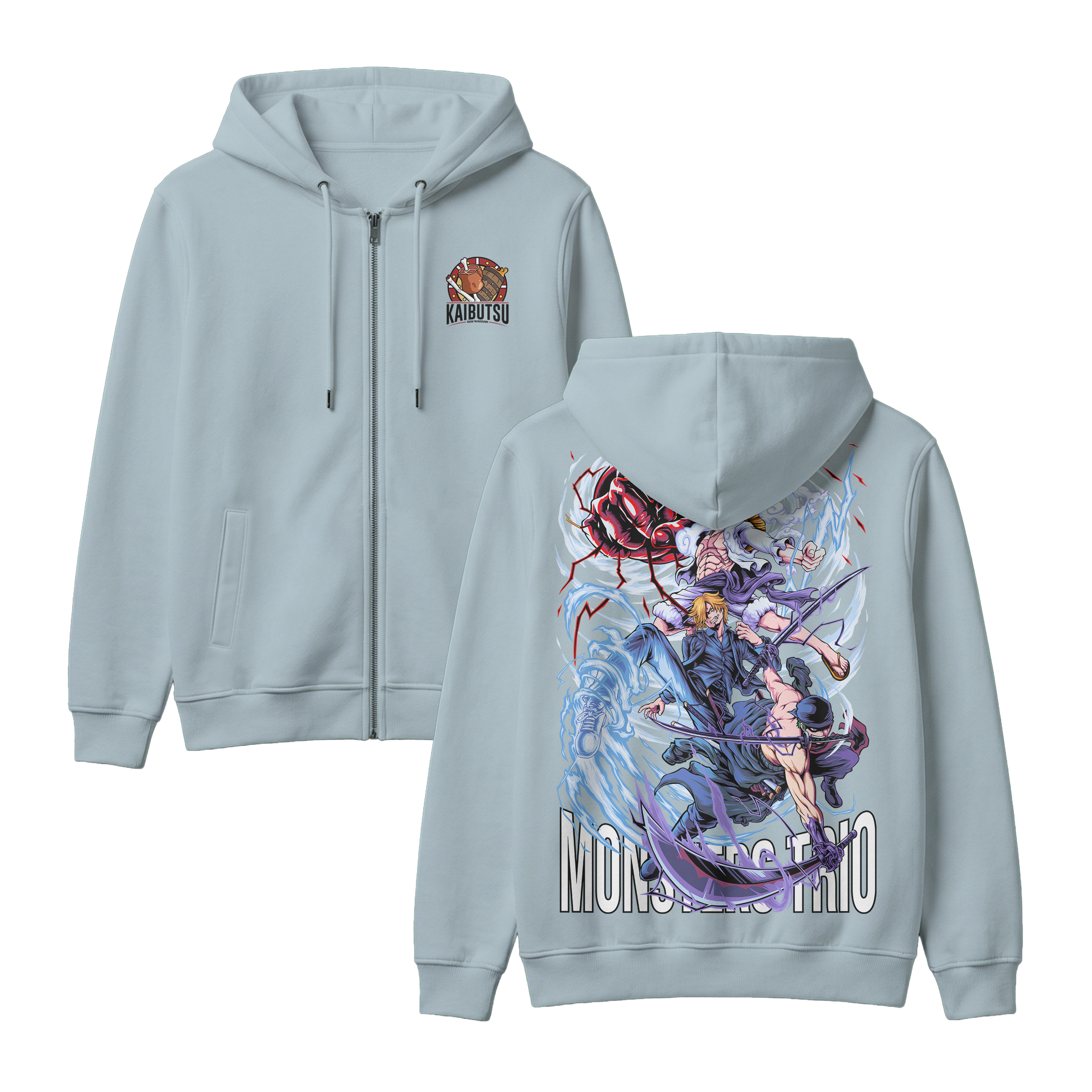 Anime One Piece Monster Trio Zip-up Hoodie - RZM009